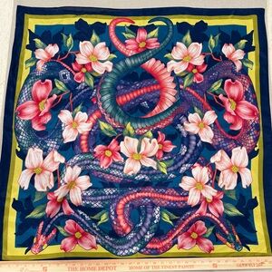 Floral and Snake Pattern Scarf